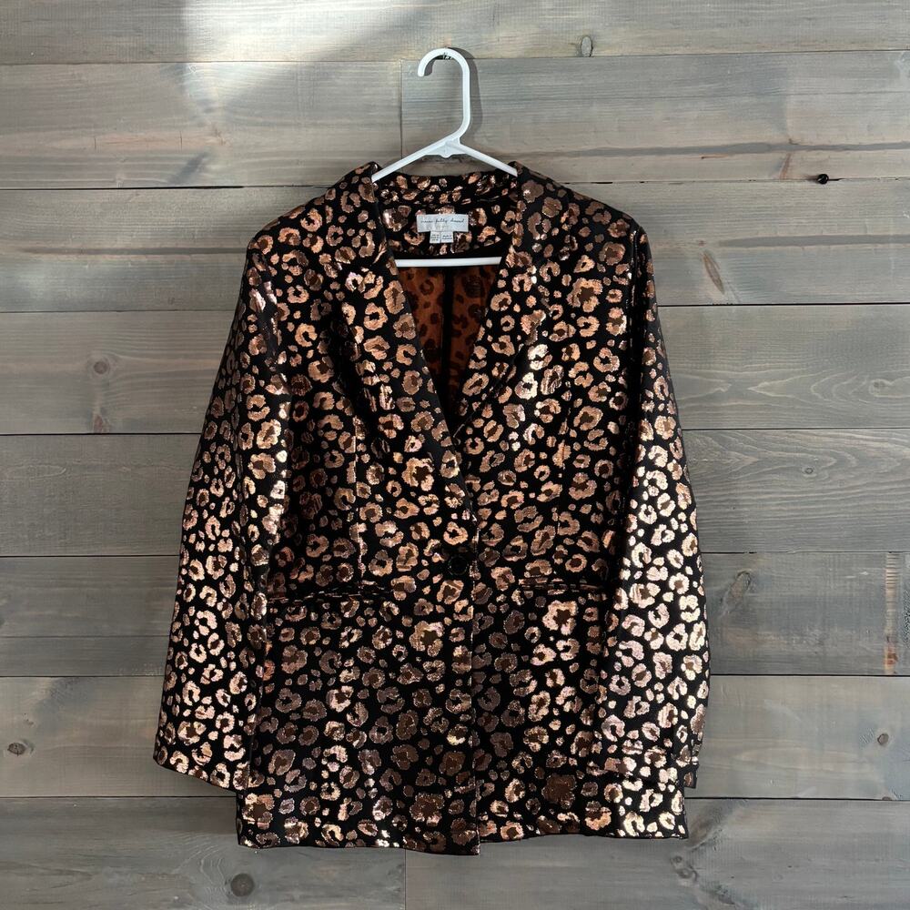 NEVER FULLY DRESSED | Metallic Leopard Print Brocade Suit Size 10/12